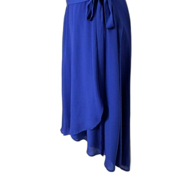LULUS RISE TO THE OCCASTION ROYAL BLUE WRAP DRESS BUTTERFLY SLEEVE SIZE MEDIIUM - Picture 11 of 14